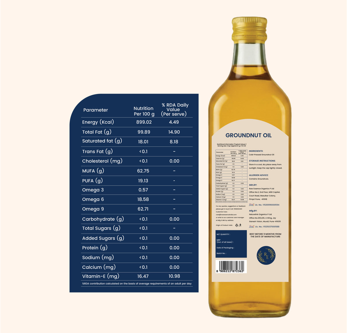 Cold Pressed Groundnut Oil