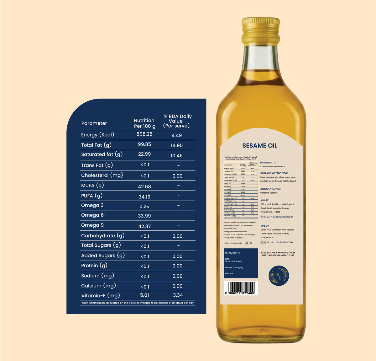 Cold Pressed Sesame (Til) Oil